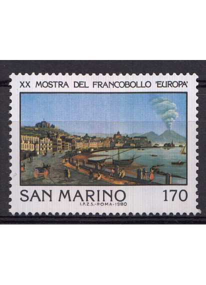 1980 San Marino 20° Mostra francobollo Europa 1 valore nuovo Sassone 1053